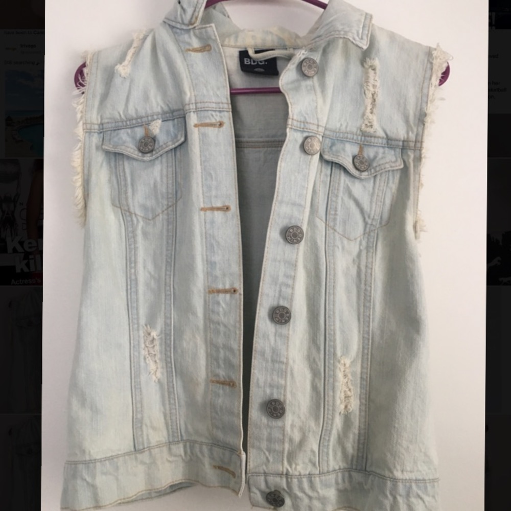 BDG light wash jean vest